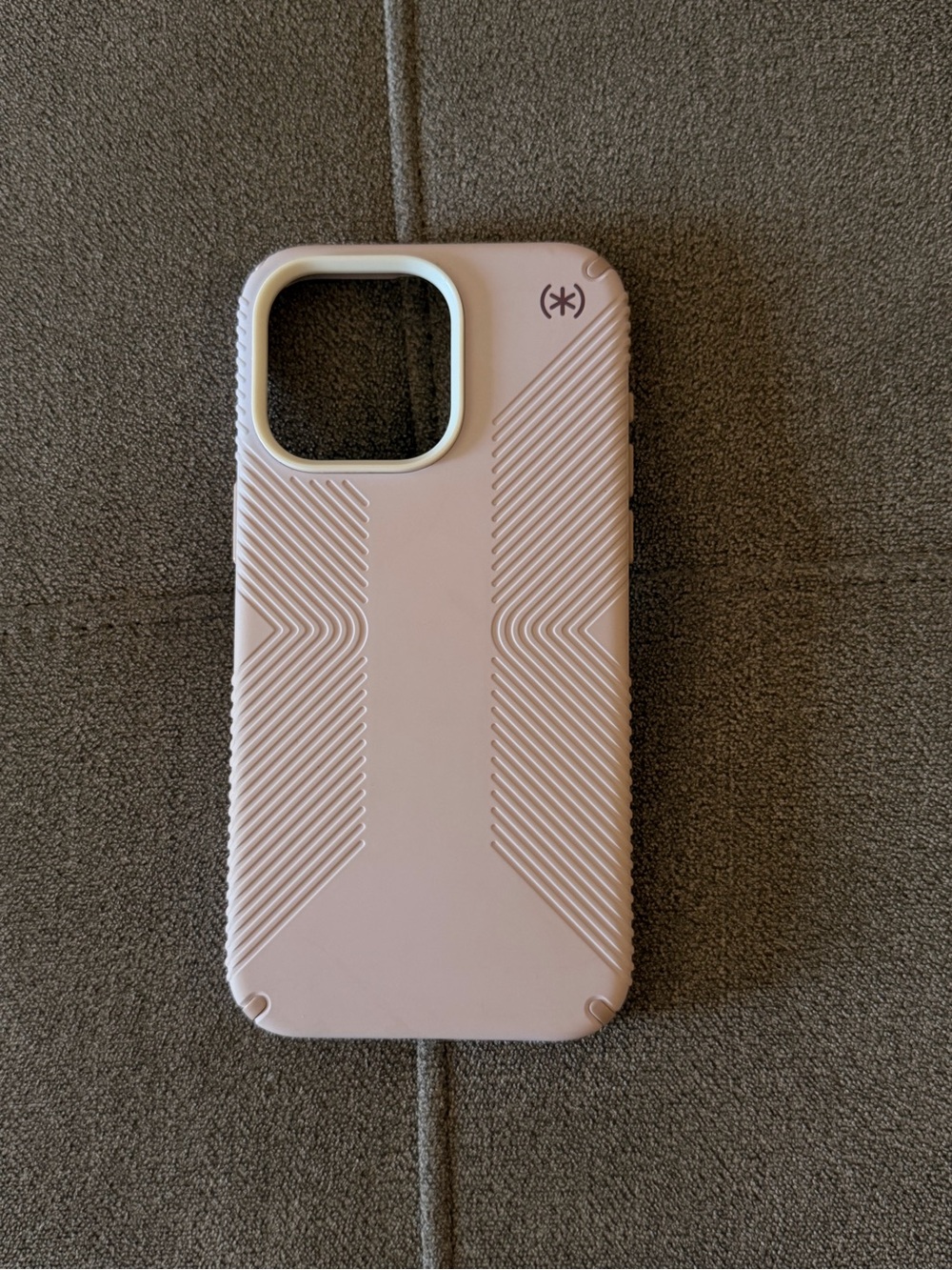 speck Presidio Grip Phone Case in Light Pink with White Trim